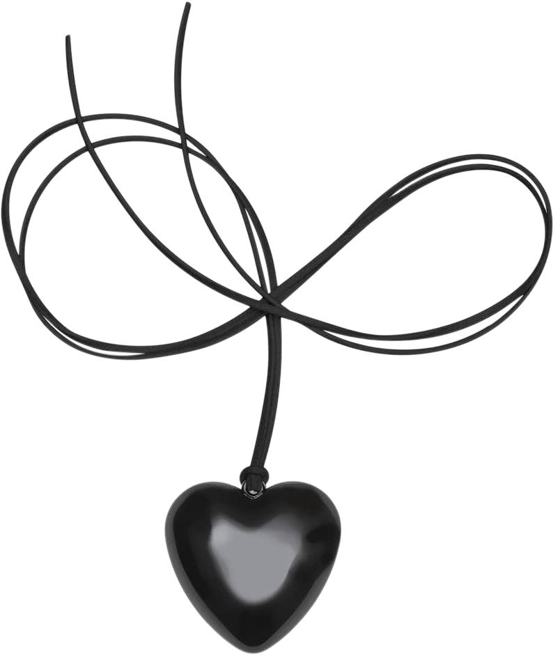 BIG Heart Necklace / Black